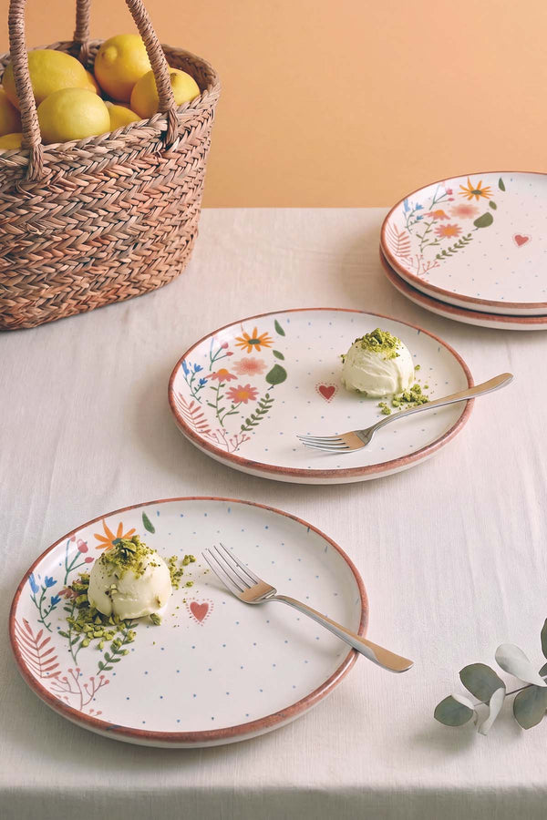 Kalpli Soft Bloom Nordic 4'lü Pasta & Sunum Tabağı 22 cm