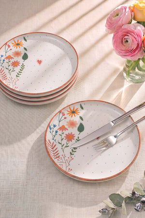 Kalpli Soft Bloom Nordic 4'lü Pasta & Sunum Tabağı 22 cm