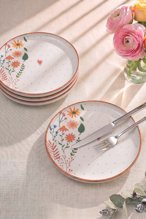 Kalpli Soft Bloom Nordic 4'lü Pasta & Sunum Tabağı 22 cm