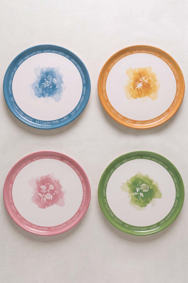 Flowers Mottolu Nordic 4'lü Pasta & Sunum Tabağı 22 cm
