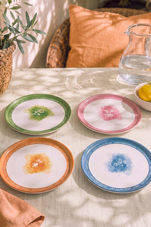 Flowers Mottolu Nordic 4'lü Pasta & Sunum Tabağı 22 cm