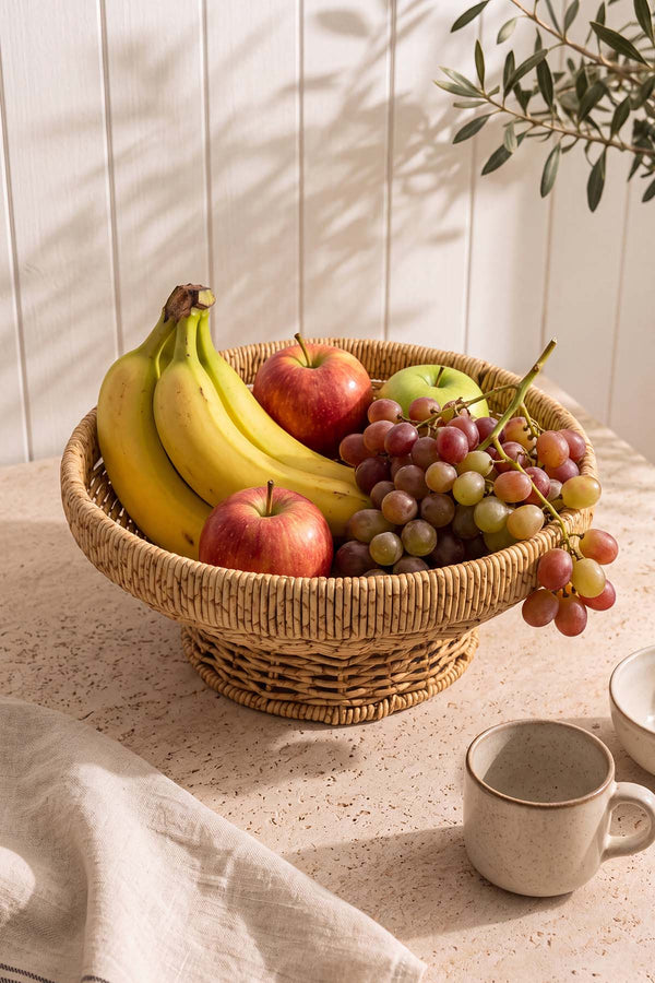 Hasır Ayaklı Rattan Meyvelik 28 cm