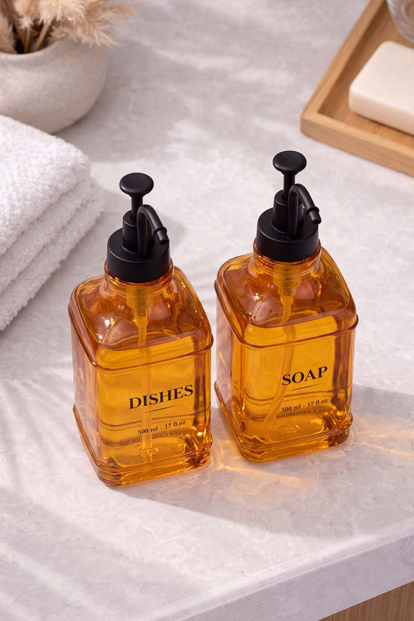 Amber Kare 2'li Sıvı Sabunluk Seti 500 ml