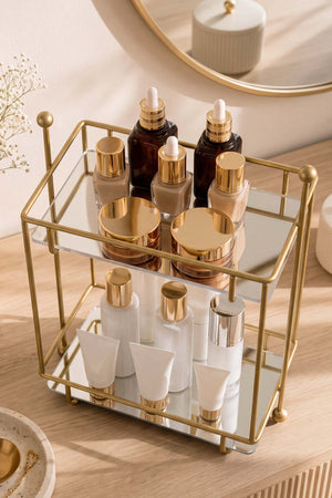 Gold 2 Katlı Banyo Organizer Tezgâh Üstü Düzenleyici