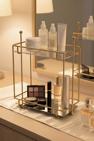 Gold 2 Katlı Banyo Organizer Tezgâh Üstü Düzenleyici