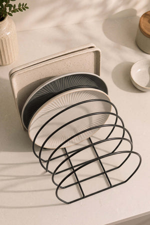 Siyah Metal Tabak Düzenleyici Organizer