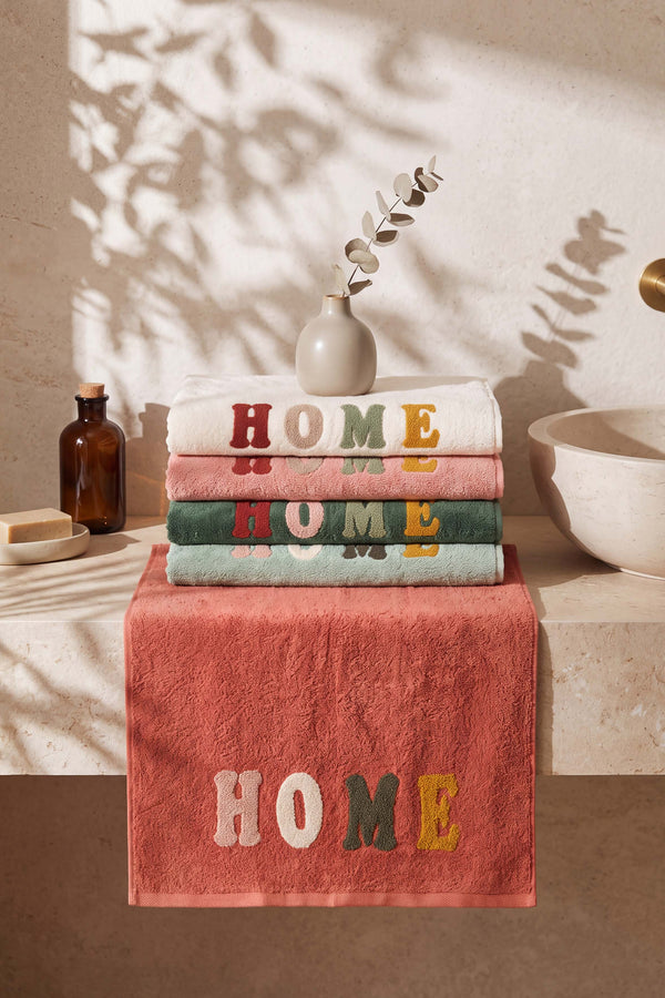 Home Nakışlı %100 Pamuklu 5'li Havlu Seti 50x90 cm