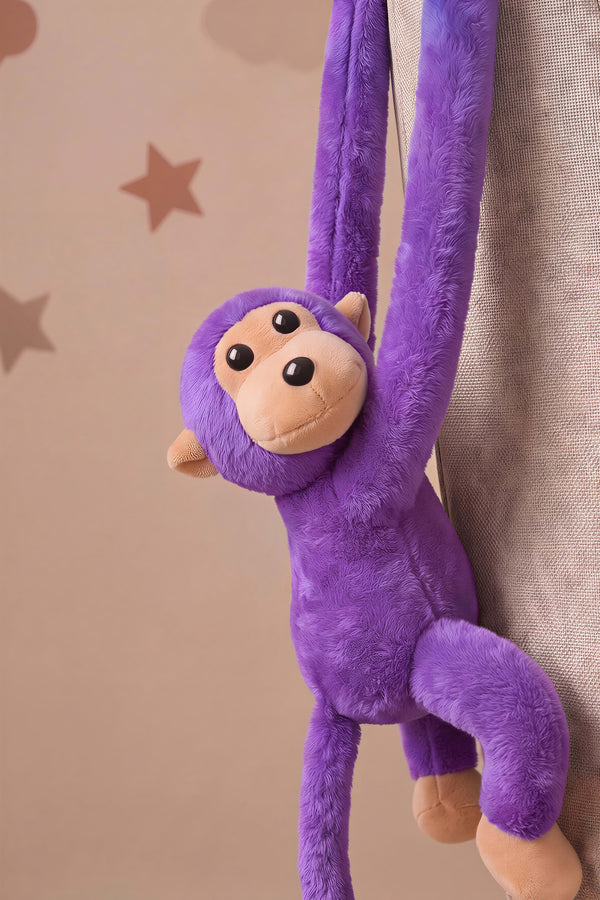 Mor Elleri Yapışabilen Maymun Peluş Oyuncak