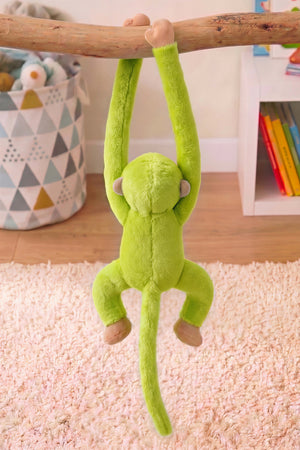 Yeşil Elleri Yapışabilen Maymun Peluş Oyuncak