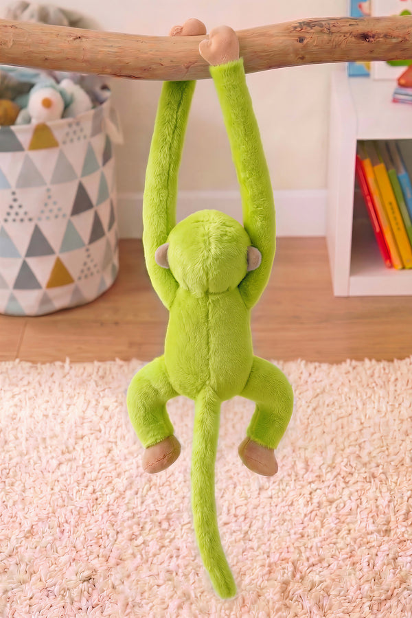 Yeşil Elleri Yapışabilen Maymun Peluş Oyuncak