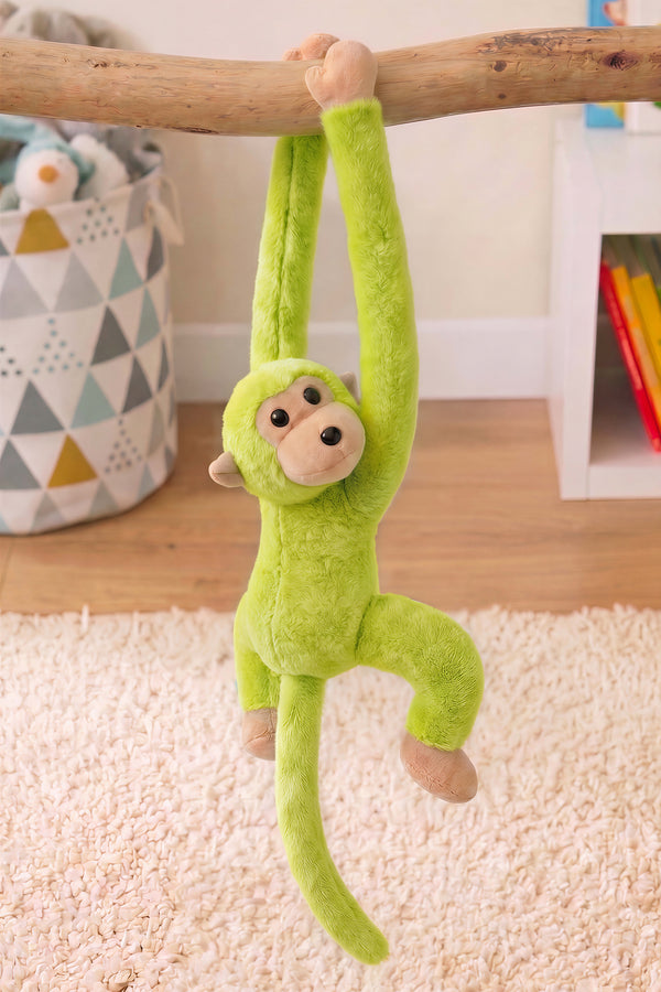 Yeşil Elleri Yapışabilen Maymun Peluş Oyuncak