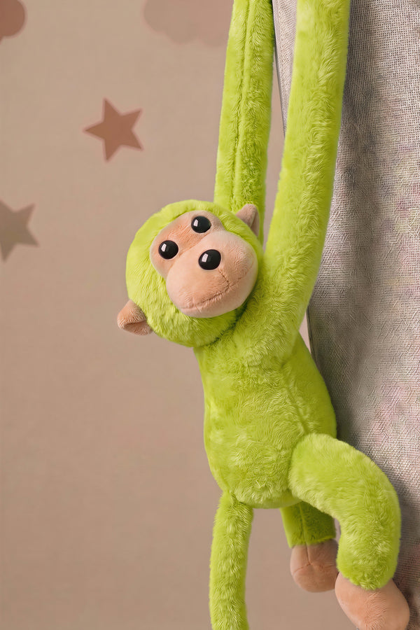 Yeşil Elleri Yapışabilen Maymun Peluş Oyuncak