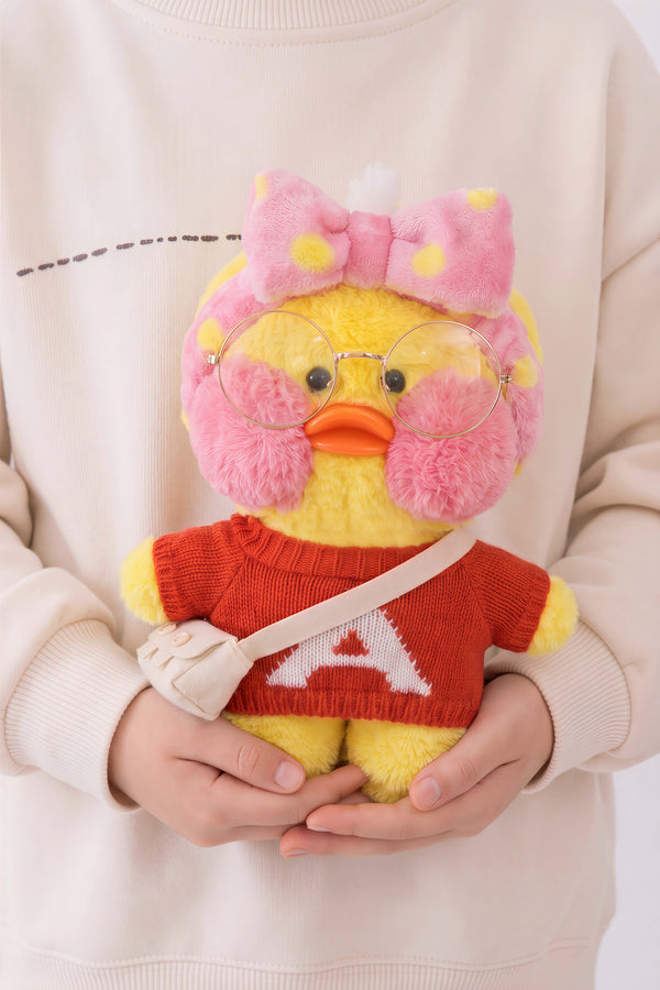 Kırmızı Kazaklı Lalafa Sevimli Ördek Peluş Oyuncak