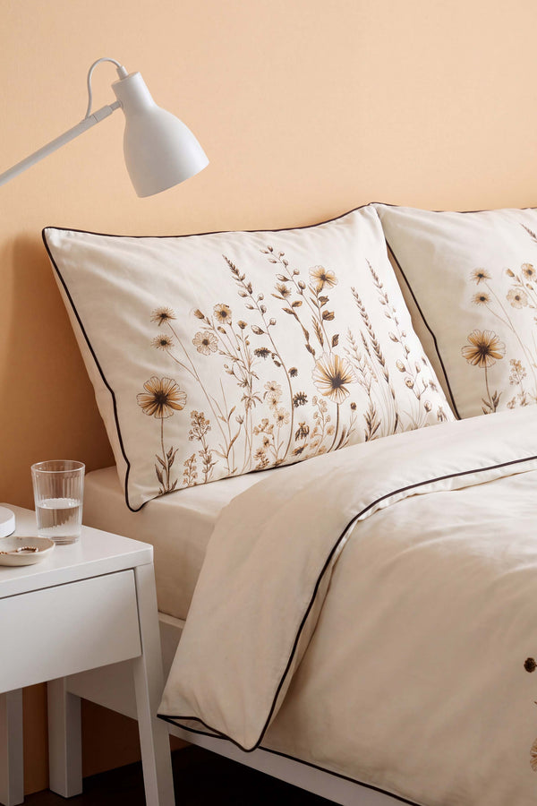 Mocha Garden Çift Kişilik %100 Pamuklu Nevresim Takımı - 4 Parça