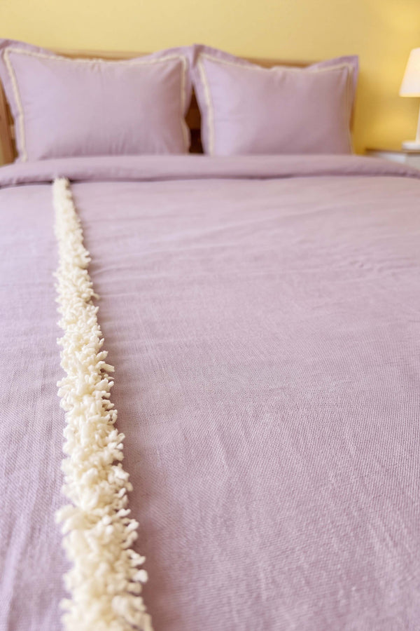 Frange Violet %100 Pamuklu Çift Kişilik Nevresim Takımı - 4 Parça