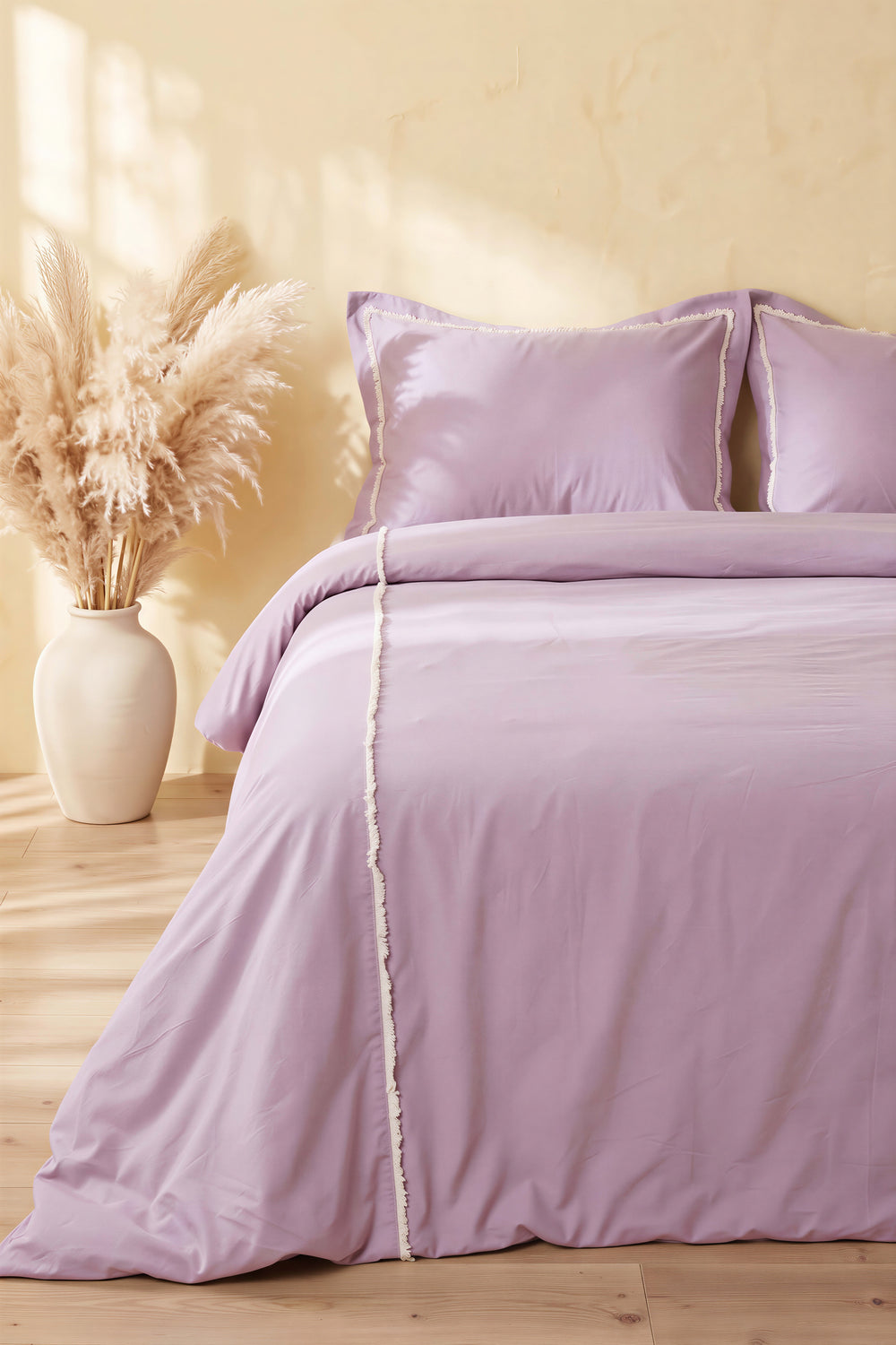 Frange Violet %100 Pamuklu Çift Kişilik Nevresim Takımı - 4 Parça