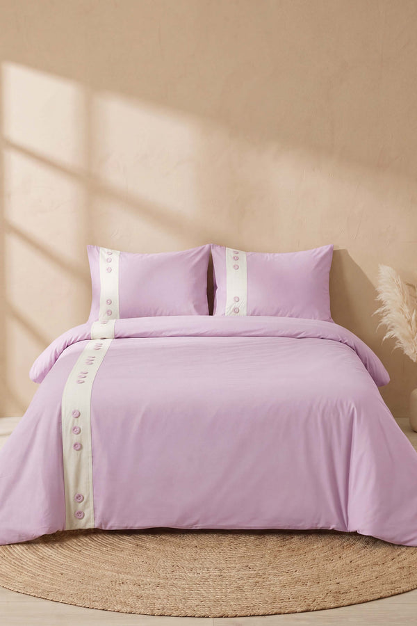 Daisy Violet %100 Pamuklu Çift Kişilik Nevresim Takımı - 4 Parça