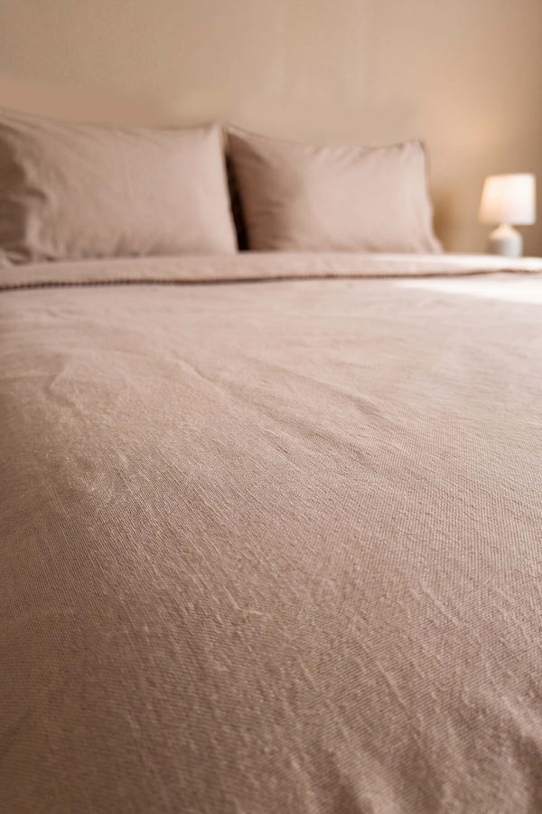 San Marino Dark Beige %100 Pamuklu Çift Kişilik Nevresim Takımı - 4 Parça