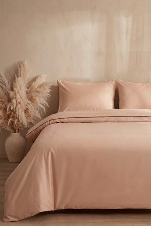 San Marino Dark Beige %100 Pamuklu Çift Kişilik Nevresim Takımı - 4 Parça