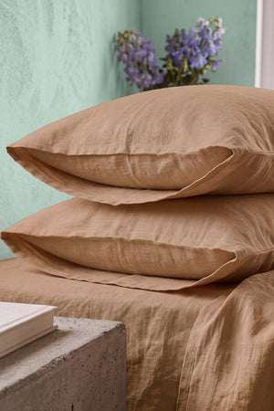 Açık Kahverengi %100 Pamuklu 2'li Yastık Kılıfı 50x70 cm