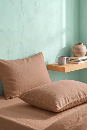 Açık Kahverengi %100 Pamuklu 2'li Yastık Kılıfı 50x70 cm