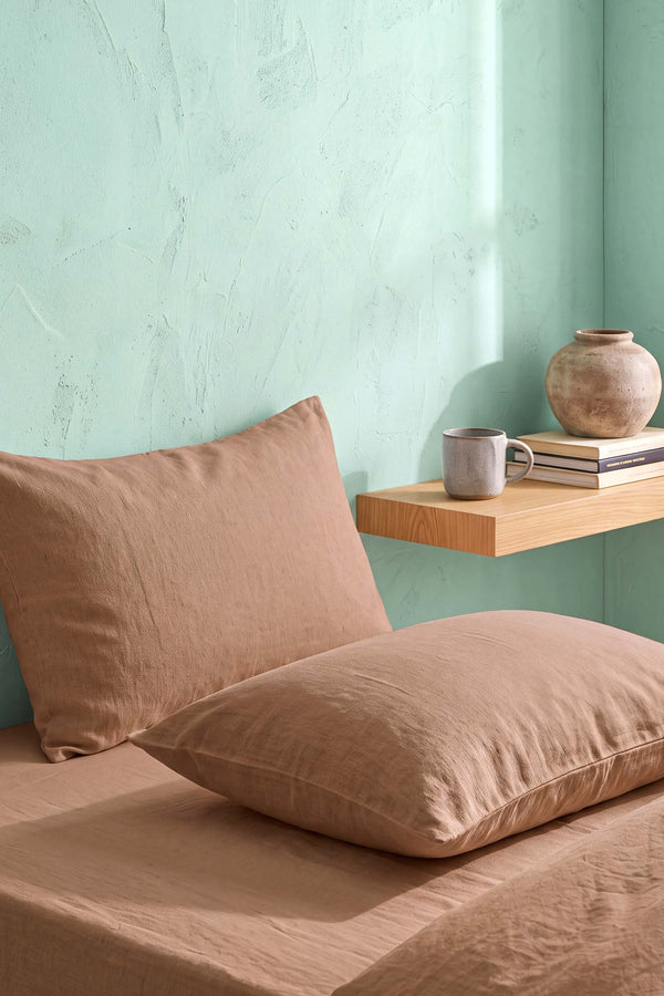 Açık Kahverengi %100 Pamuklu 2'li Yastık Kılıfı 50x70 cm