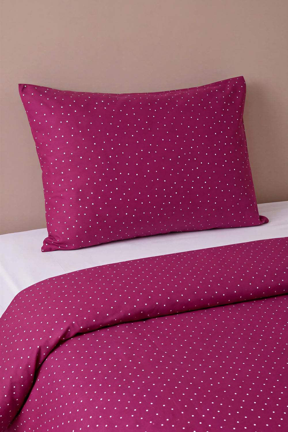 Mürdüm Pois Rosa %100 Pamuklu Bebek Nevresim Takımı