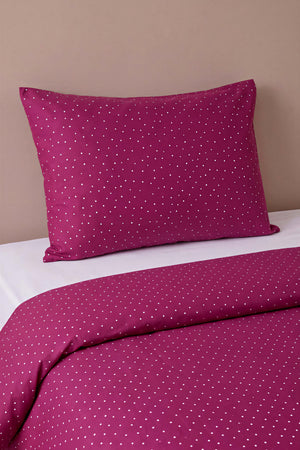 Mürdüm Pois Rosa %100 Pamuklu Bebek Nevresim Takımı