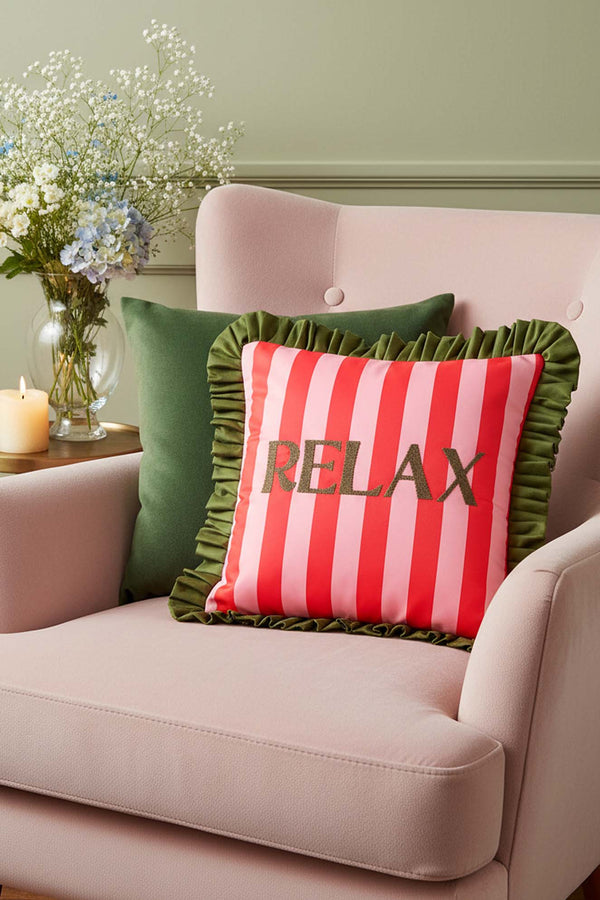 Relax Nakışlı Dekoratif Kırlent Kılıfı