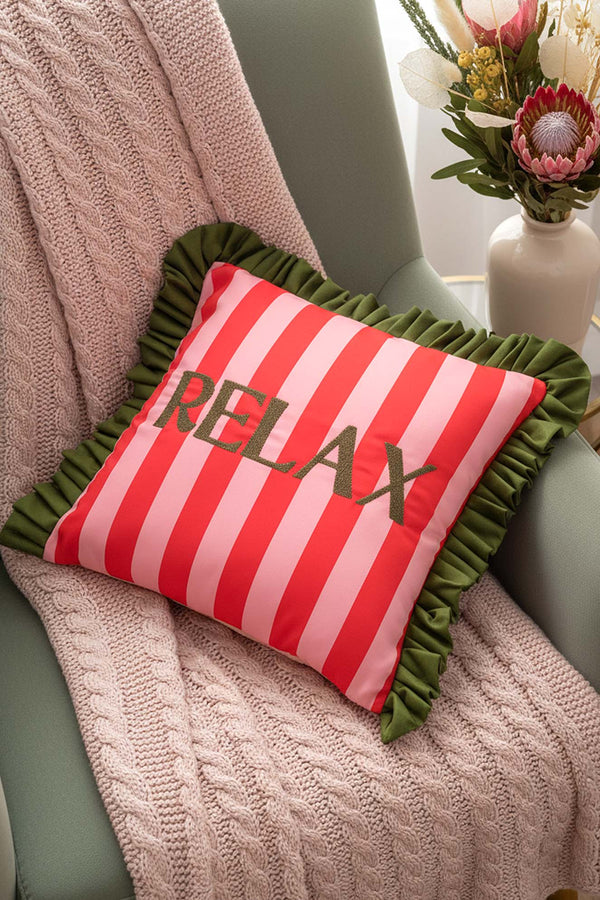 Relax Nakışlı Dekoratif Kırlent Kılıfı