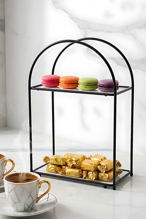 Siyah 2 Katlı Çok Amaçlı Düzenleyici & Sunum Standı