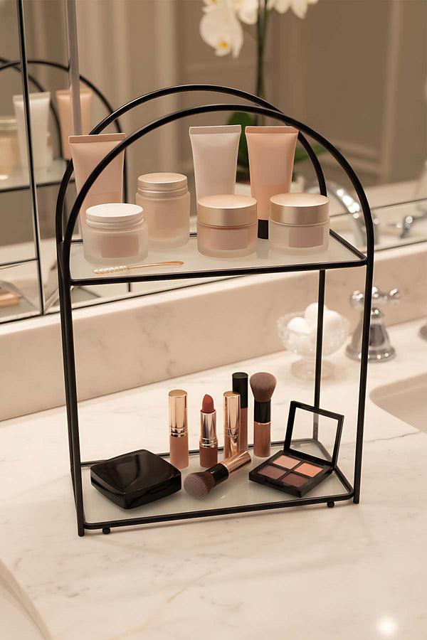 Siyah 2 Katlı Çok Amaçlı Düzenleyici & Sunum Standı