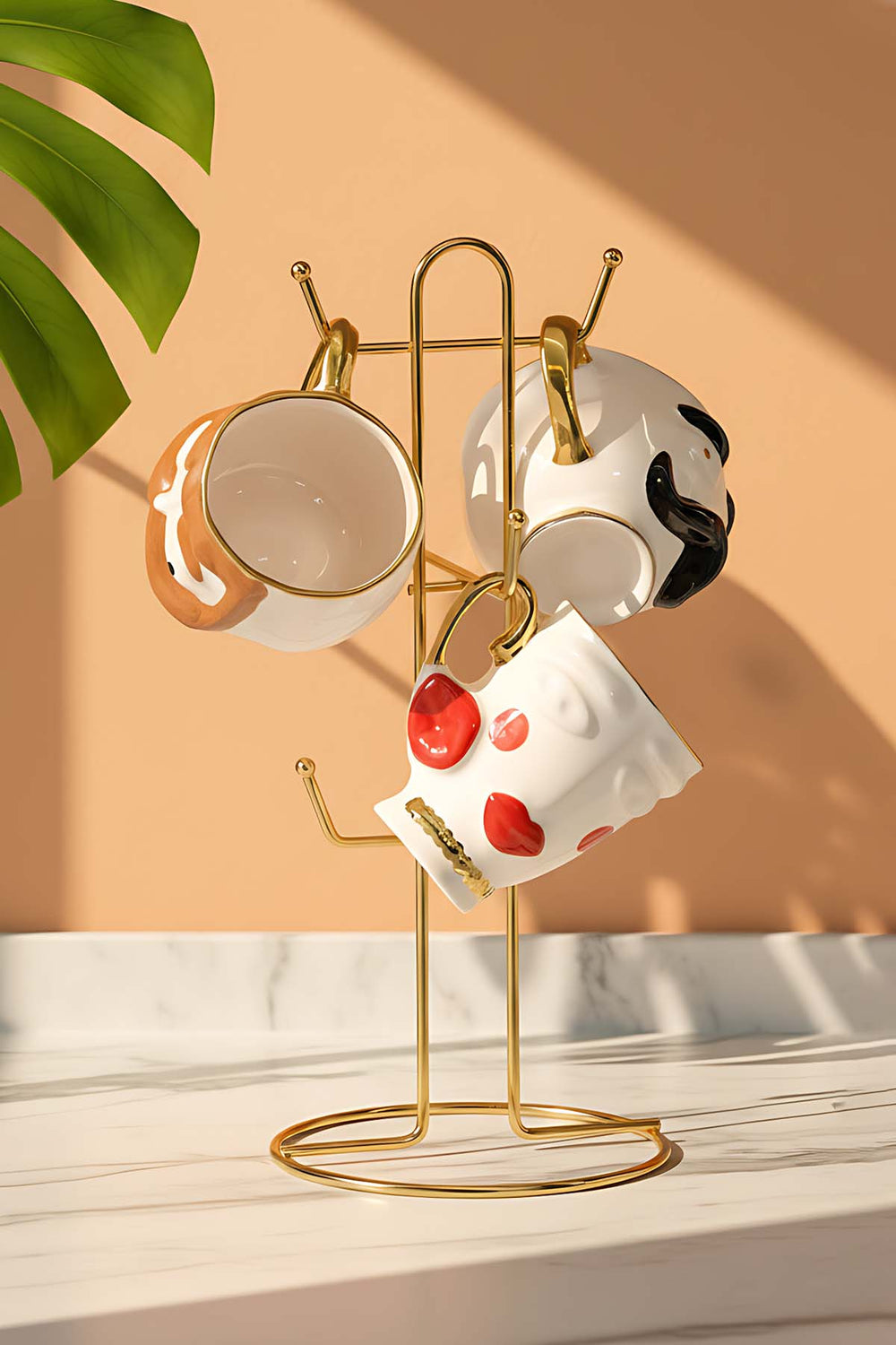 Altın 6 Bölmeli Bardak Askılık