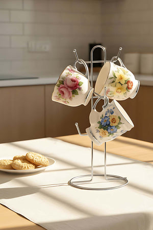 Silver 6 Bölmeli Bardak Askılık