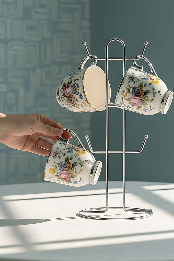 Silver 6 Bölmeli Bardak Askılık