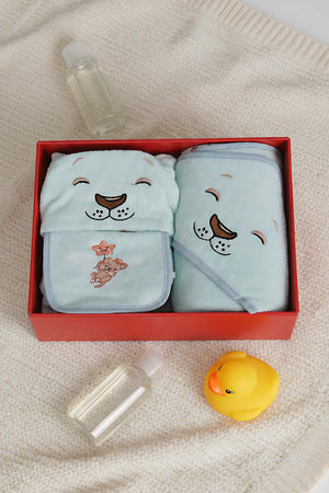 Aslan Mint %100 Pamuk Bebek Banyo Seti