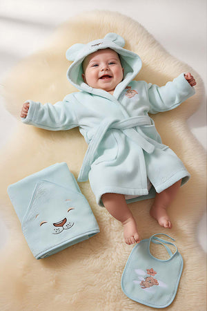 Aslan Mint %100 Pamuk Bebek Banyo Seti