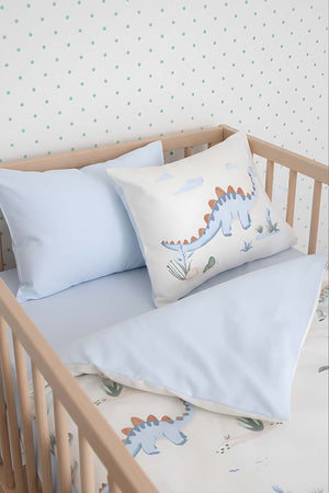 Dinoro Mavi %100 Pamuklu Bebek Nevresim Takımı - 4 Parça