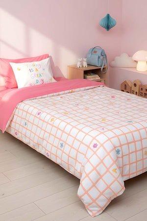 Jours Pembe %100 Pamuklu Tek Kişilik Çocuk Nevresim Takımı
