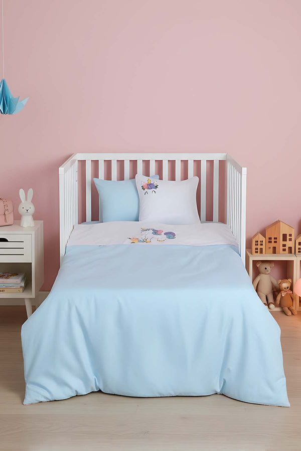 Dolly Mint Punch Nakışlı %100 Pamuklu Bebek Nevresim Takımı