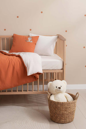 Cuddly Nakışlı %100 Pamuklu Bebek Nevresim Takımı