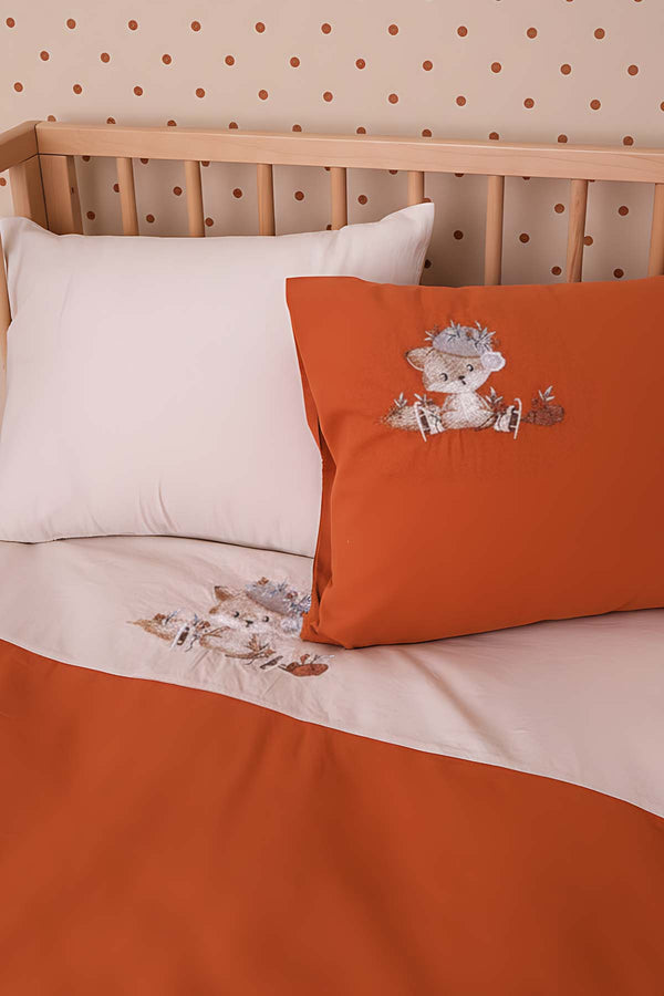 Cuddly Nakışlı %100 Pamuklu Bebek Nevresim Takımı