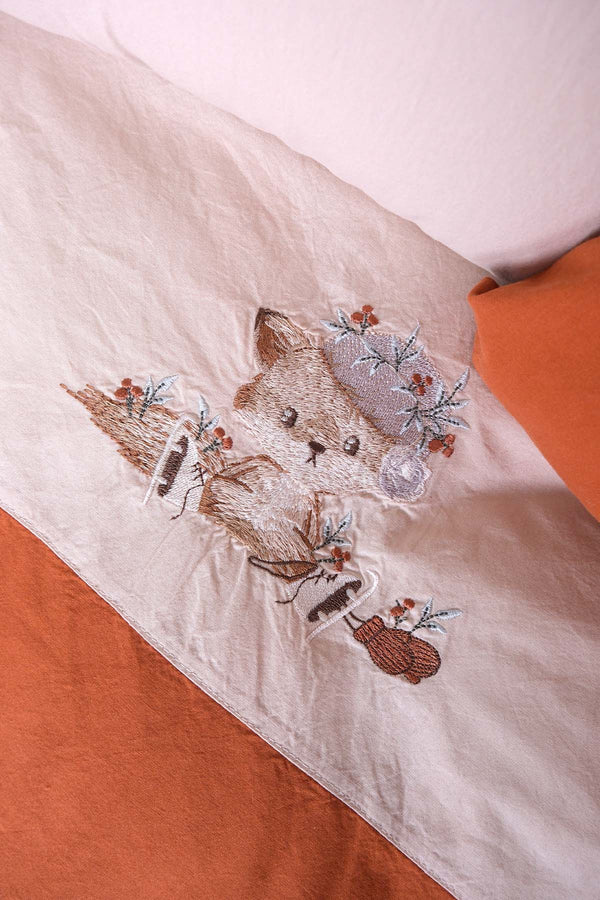 Cuddly Nakışlı %100 Pamuklu Bebek Nevresim Takımı