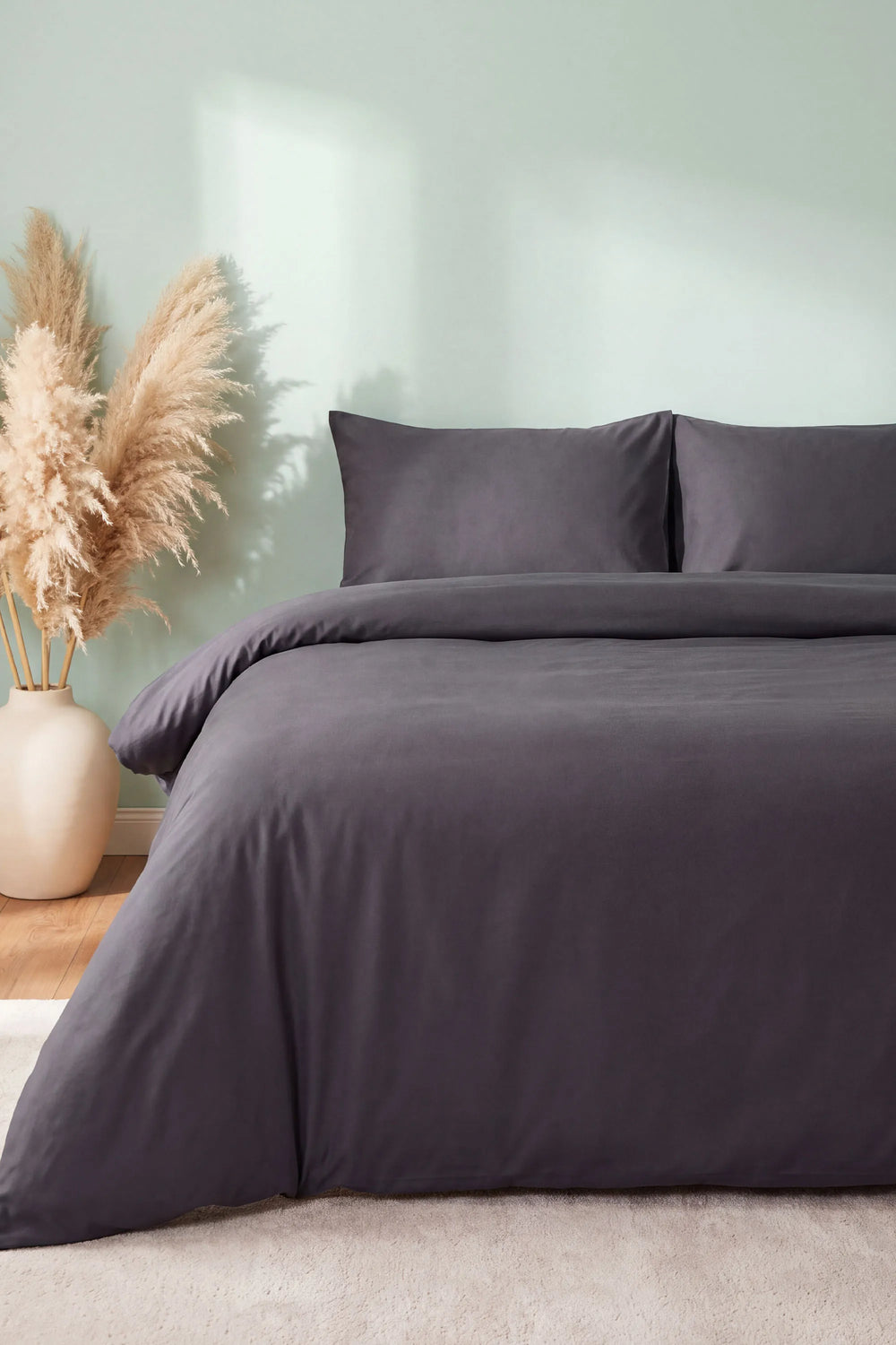 Soft Antrasit %100 Pamuklu Ranforce Çift Kişilik Nevresim Takımı – 4 Parça