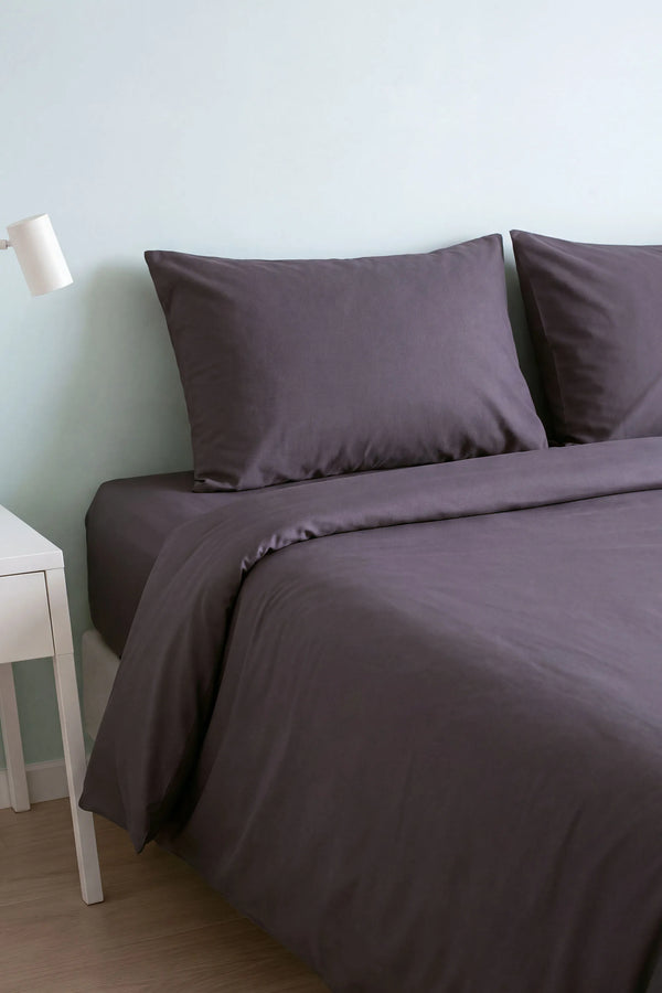 Soft Antrasit %100 Pamuklu Ranforce Çift Kişilik Nevresim Takımı – 4 Parça