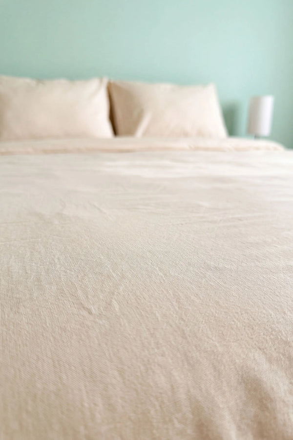 Soft Krem %100 Pamuklu Ranforce Çift Kişilik Nevresim Takımı – 4 Parça