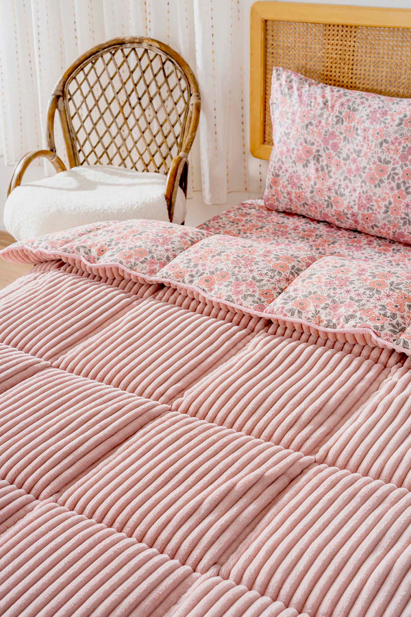 Pembe Bahar Outlet Tek Kişilik Tresa Uyku Seti