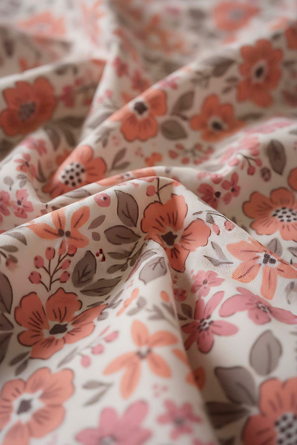 Pembe Bahar Çift Kişilik Naturel İpeksi Nevresim Takımı
