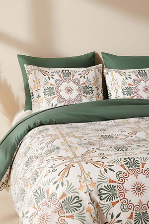 Etnik Saray Çift Kişilik Naturel İpeksi Nevresim Takımı