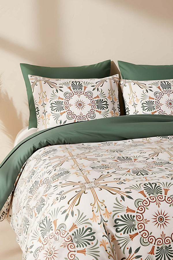 Etnik Saray Çift Kişilik Naturel İpeksi Nevresim Takımı